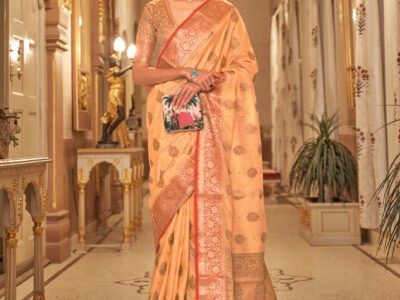 ORANGE WEAVE ZARI SAREE