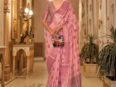 PINK WEAVE ZARI SAREE