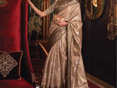 BROWN WOVEN BANARASI SILK SAREE