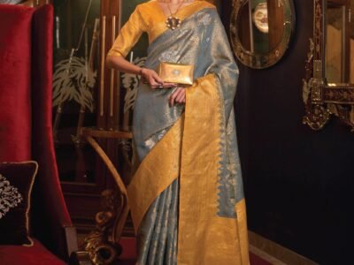 YELLOW WOVEN BANARASI SILK SAREE