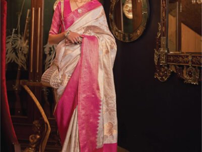 PINK WOVEN BANARASI SILK SAREE