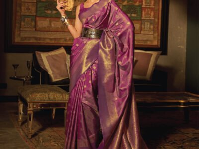PURPLE WEAVED ZARI SILK SAREE