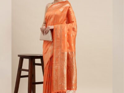 ORANGE WOVEN SILK SAREE