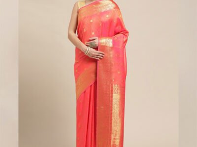 RICH ORANGE WOVEN SILK SAREE
