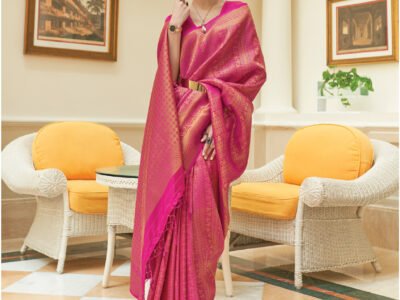 PINK WEAVED KANJIVARAM SAREE