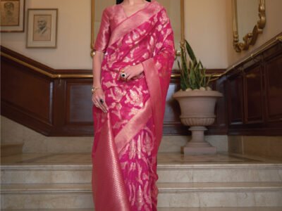 PINK ORGANZA SAREE