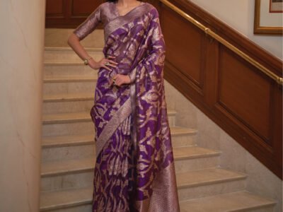 PURPLE ORGANZA SAREE