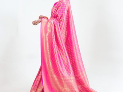 PINK WEAVED KANJIVARAM SAREE