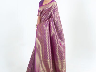 PURPLE WEAVED KANJIVARAM SAREE