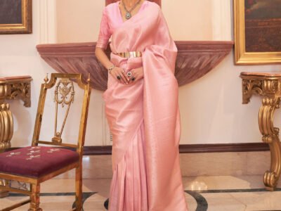 LIGHT PINK KANJIVARAM SILK SAREE