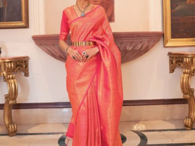 ORANGE KANJIVARAM SILK SAREE