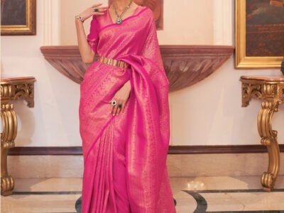 PINK KANJIVARAM SILK SAREE