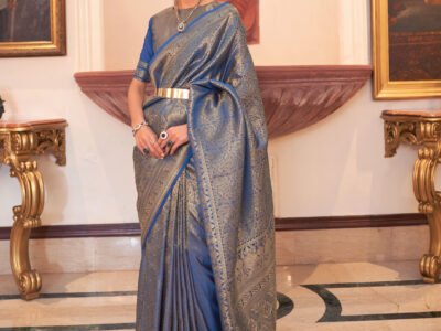 BLUE KANJIVARAM SILK SAREE