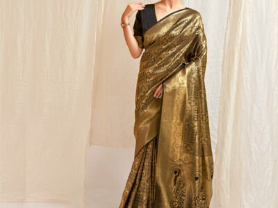 GOLDEN WEAVED KANJIVARAM SAREE