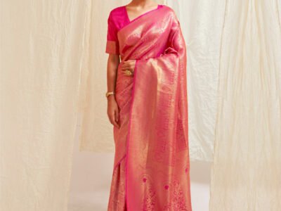 PINK WEAVED KANJIVARAM SAREE